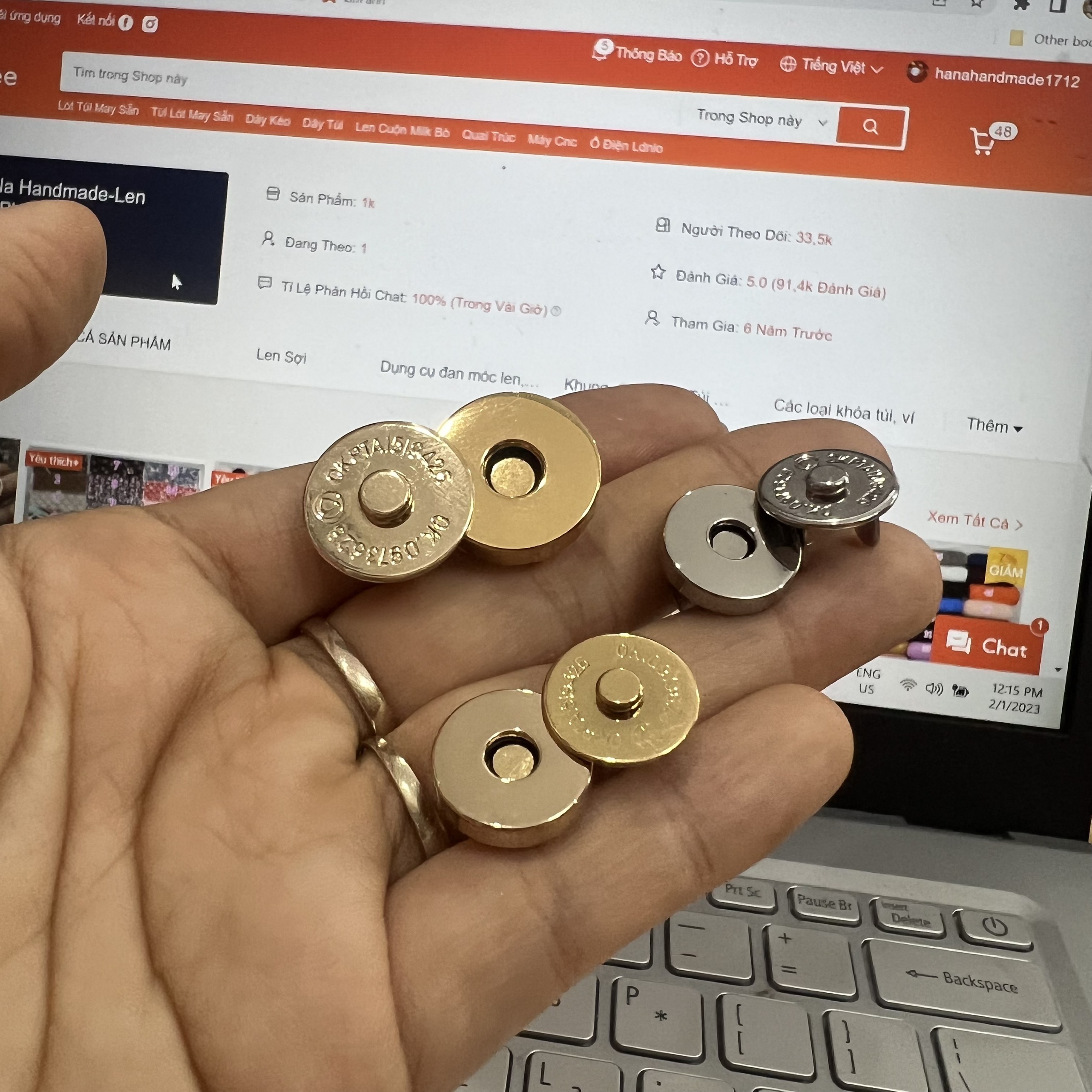 Hít dư xịn châm ghim dài 9mm các size