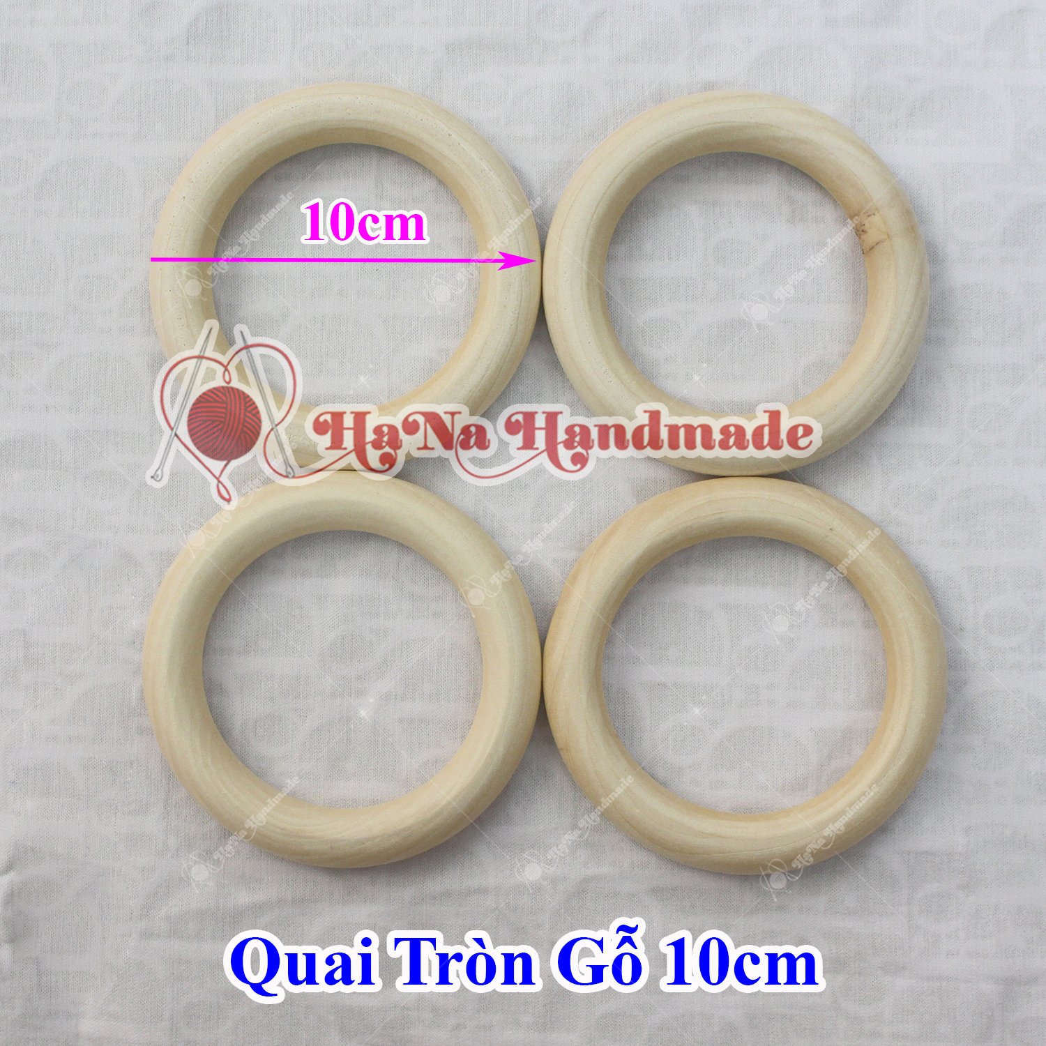 Quai tròn gỗ 10cm làm quai túi (30k 1 cặp)