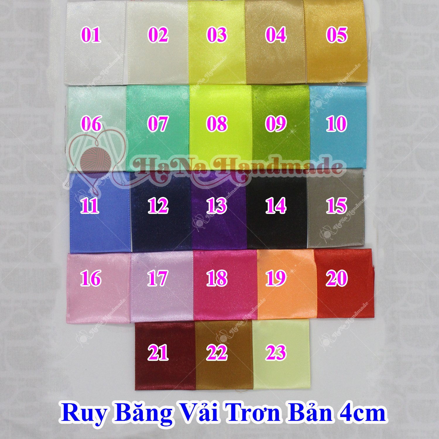 Ruy băng vải trơn bản 4cm 5k/mét