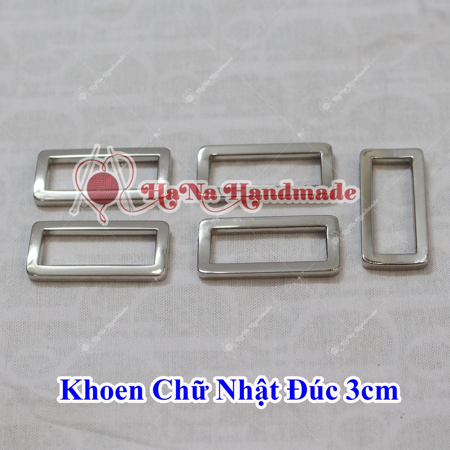 Khoen chữ nhật đúc bạc 3cm (lọt lòng) 10k/ cái