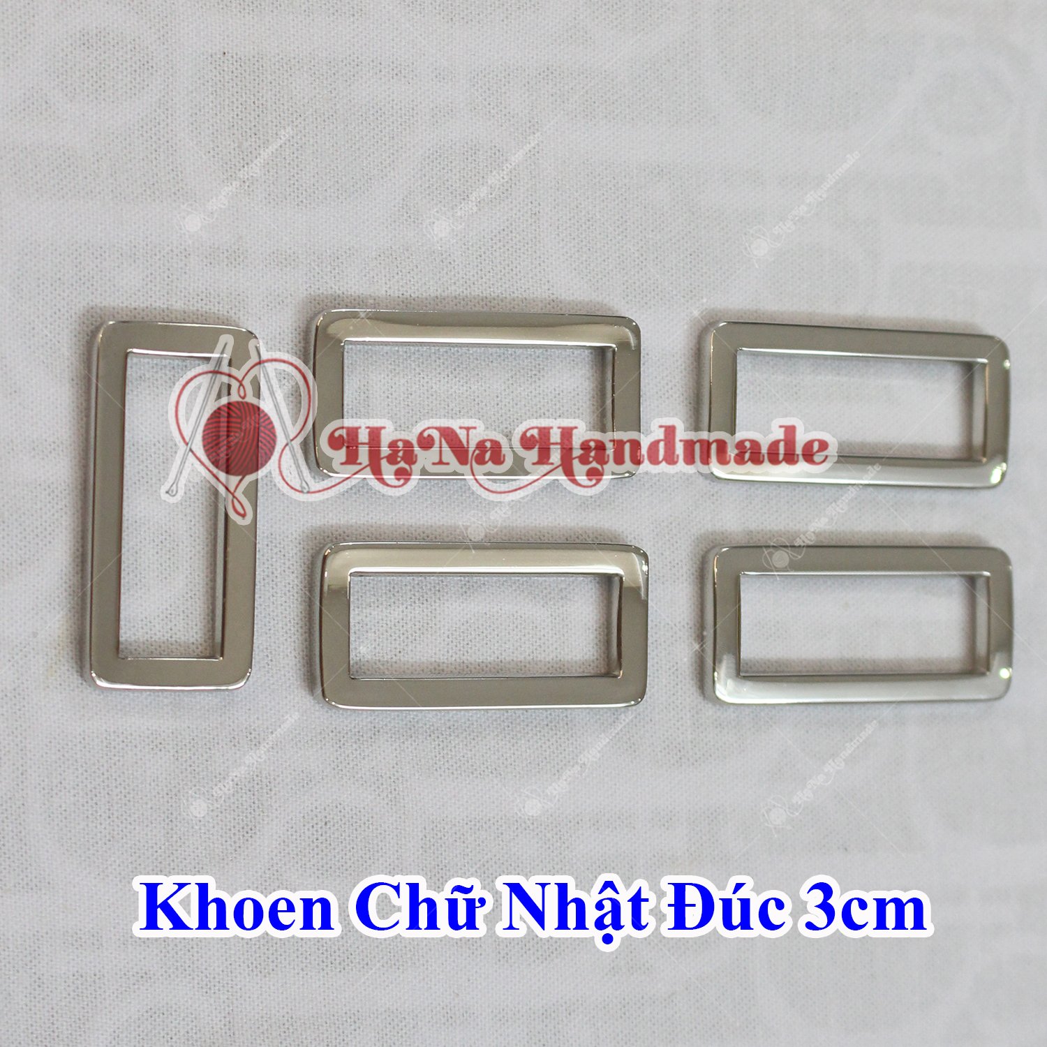 Khoen chữ nhật đúc bạc 3cm (lọt lòng) 10k/ cái