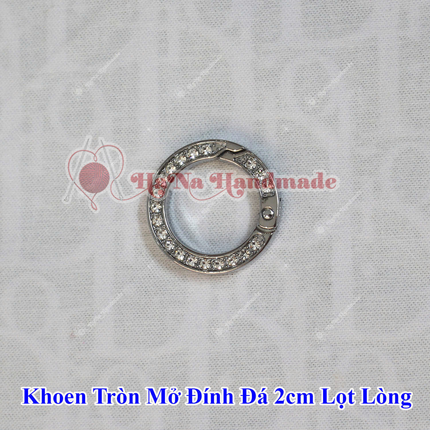 Khoen tròn mở đính đá 2cm (lọt lòng)