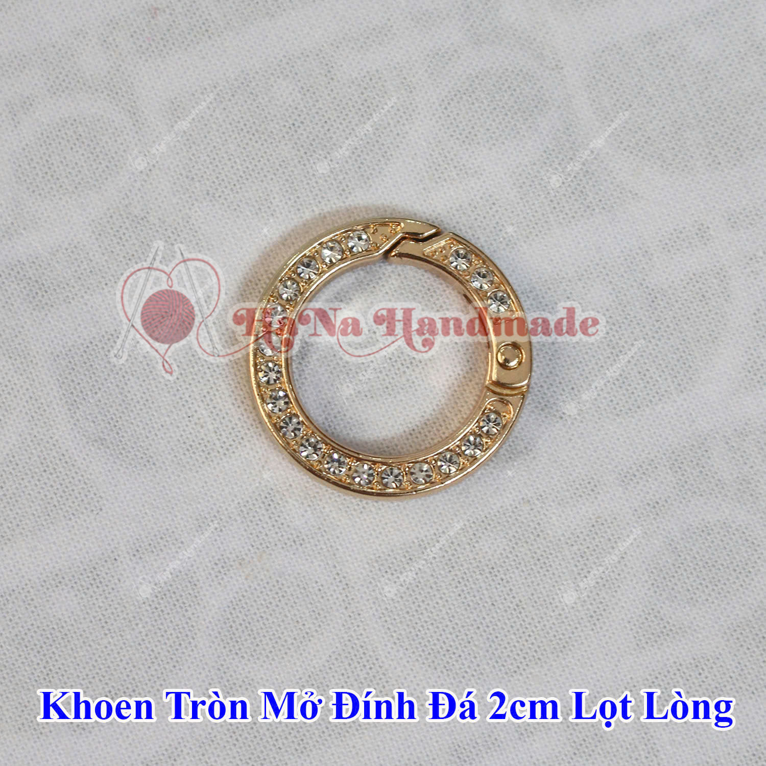 Khoen tròn mở đính đá 2cm (lọt lòng)