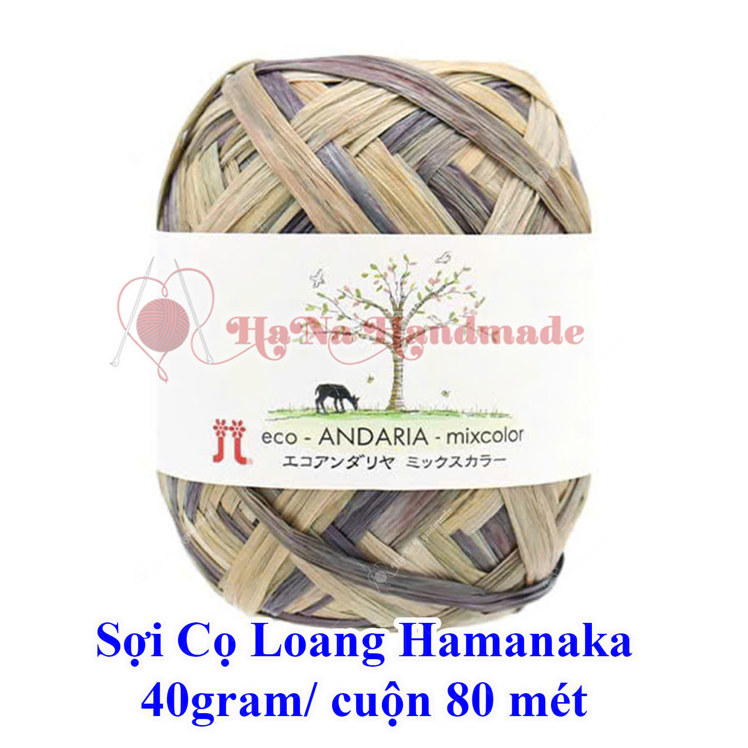 Sợi cọ loang Hamanaka 40g/ cuộn 80 mét
