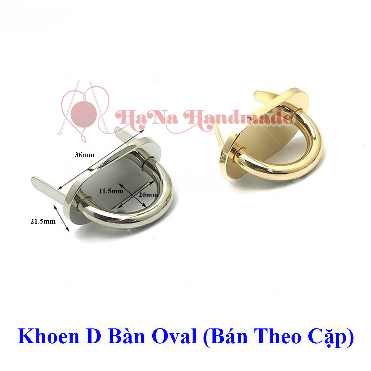 Khoen D bàn oval làm túi handmade (bán theo cặp)