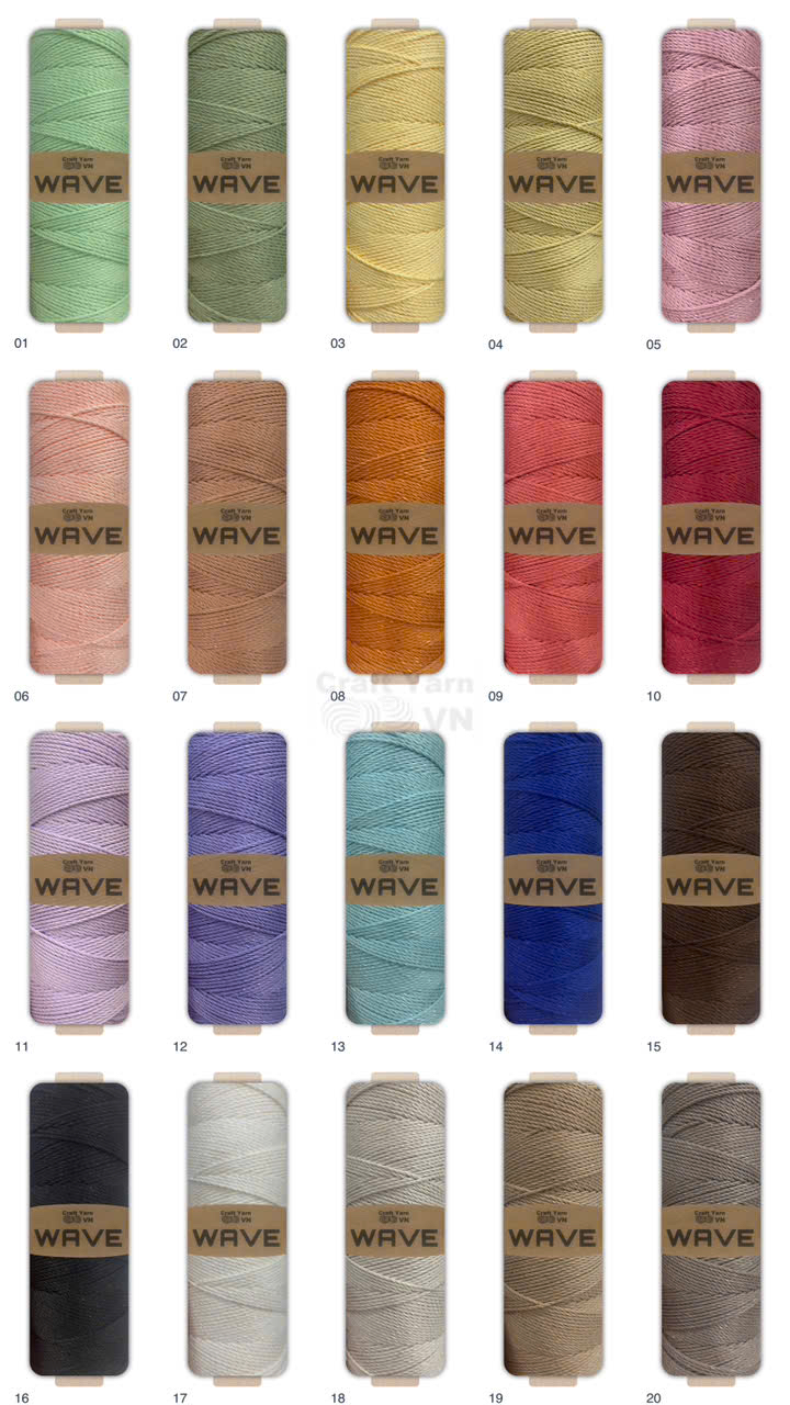 Sợi Wave Craft Yarn Việt Nam 125g móc túi mũ