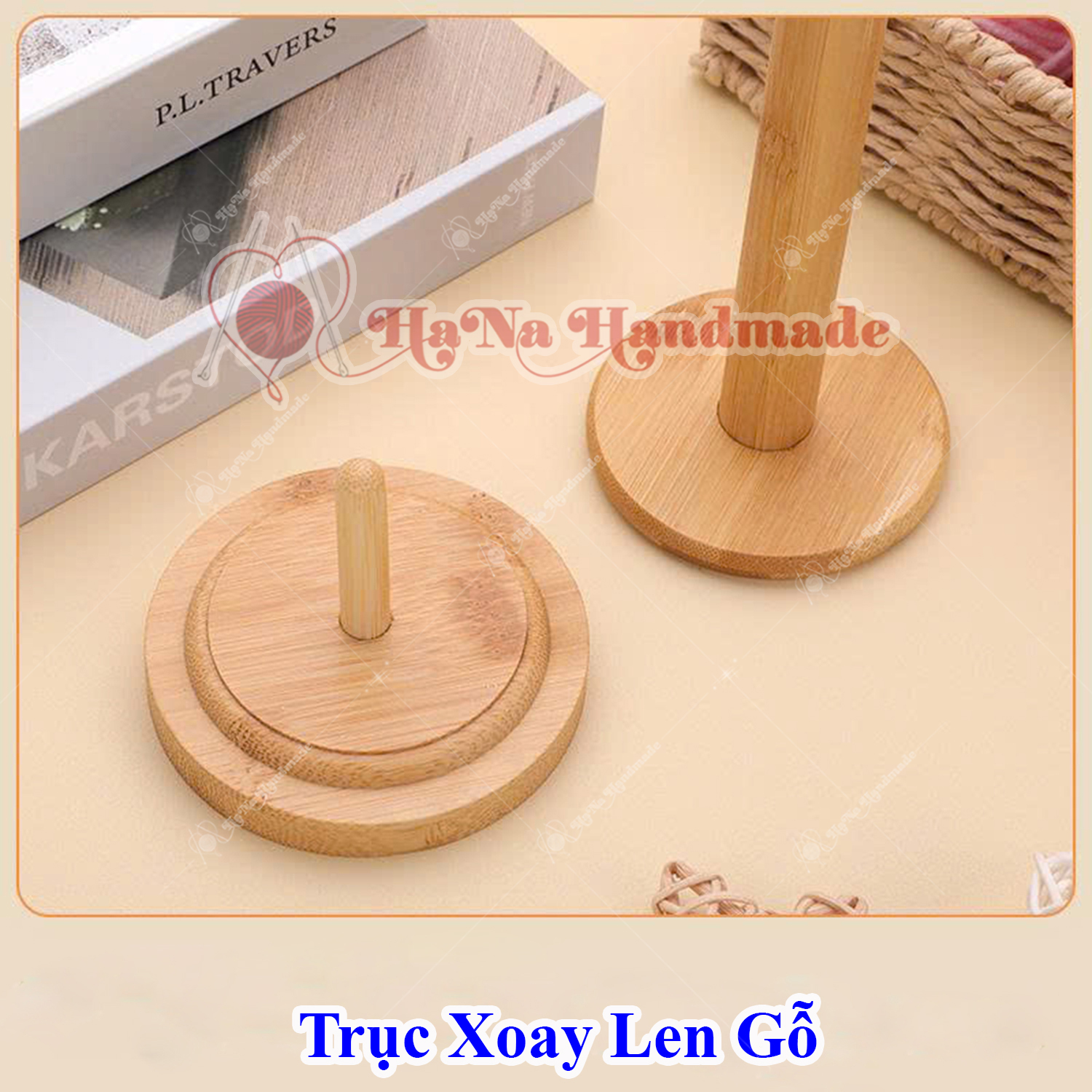 Trục xoay len bằng gỗ hỗ trợ đan móc