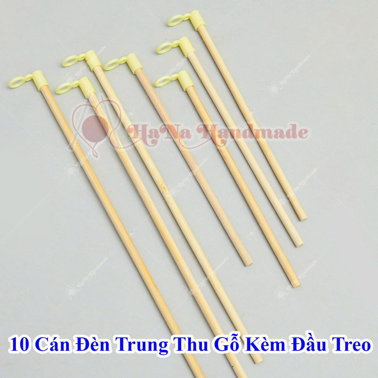 Set 10 cán đèn trung thu gỗ 26.5cm kèm khoen treo đèn