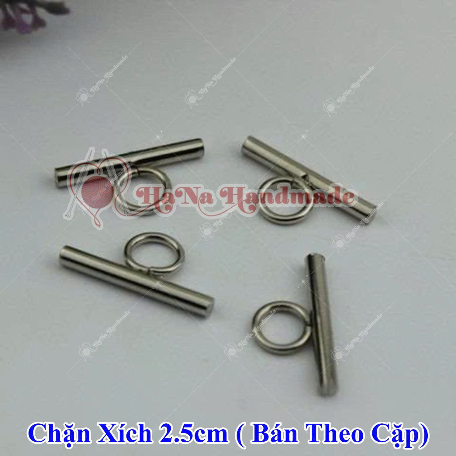 Set 2 chặn xích kim loại 2.5cm làm túi handmade