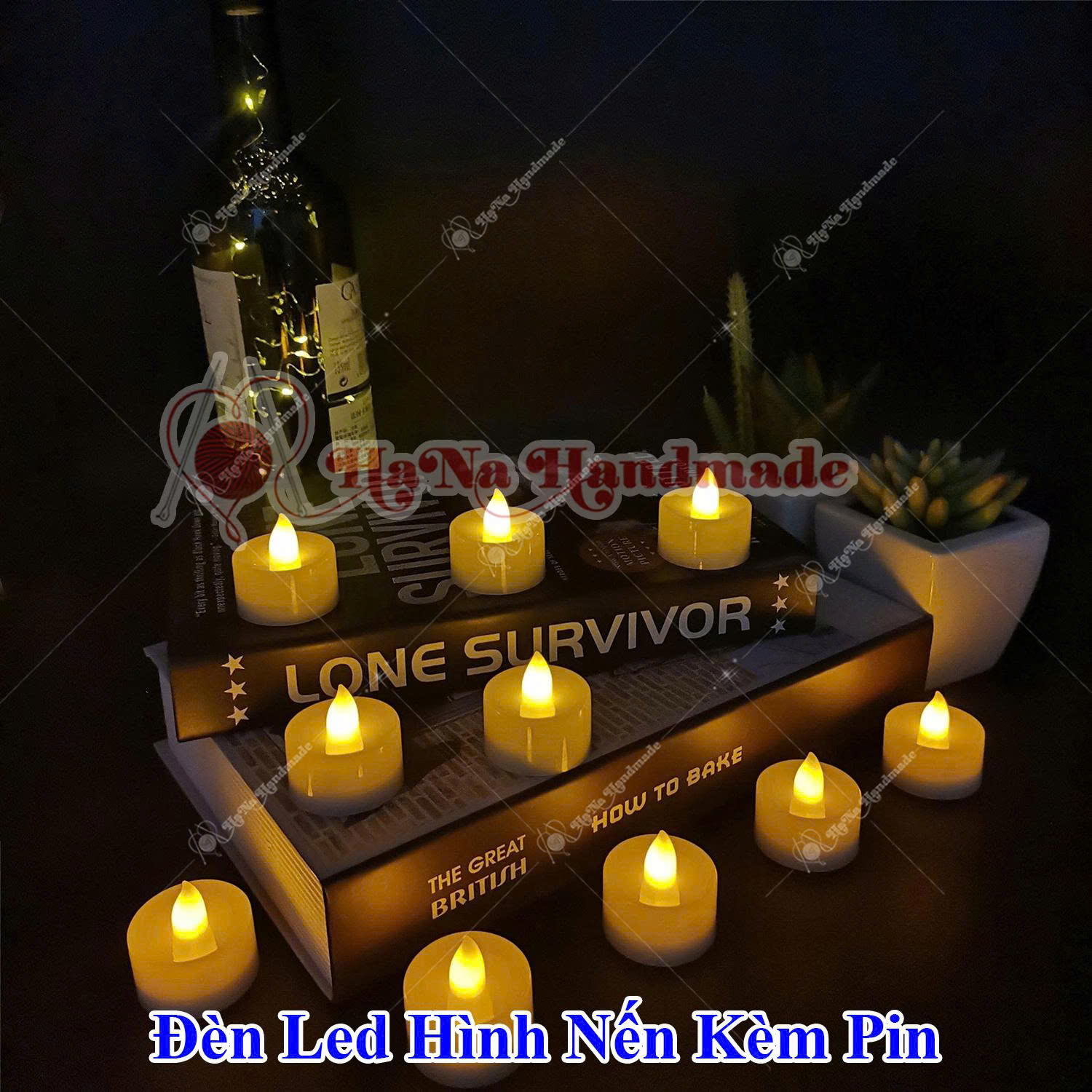 Đèn led hình nến kèm pin làm sản phẩm handmade