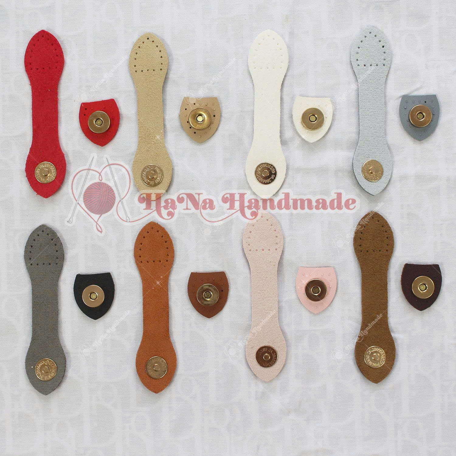 Khóa hít kèm da PU làm túi handmade
