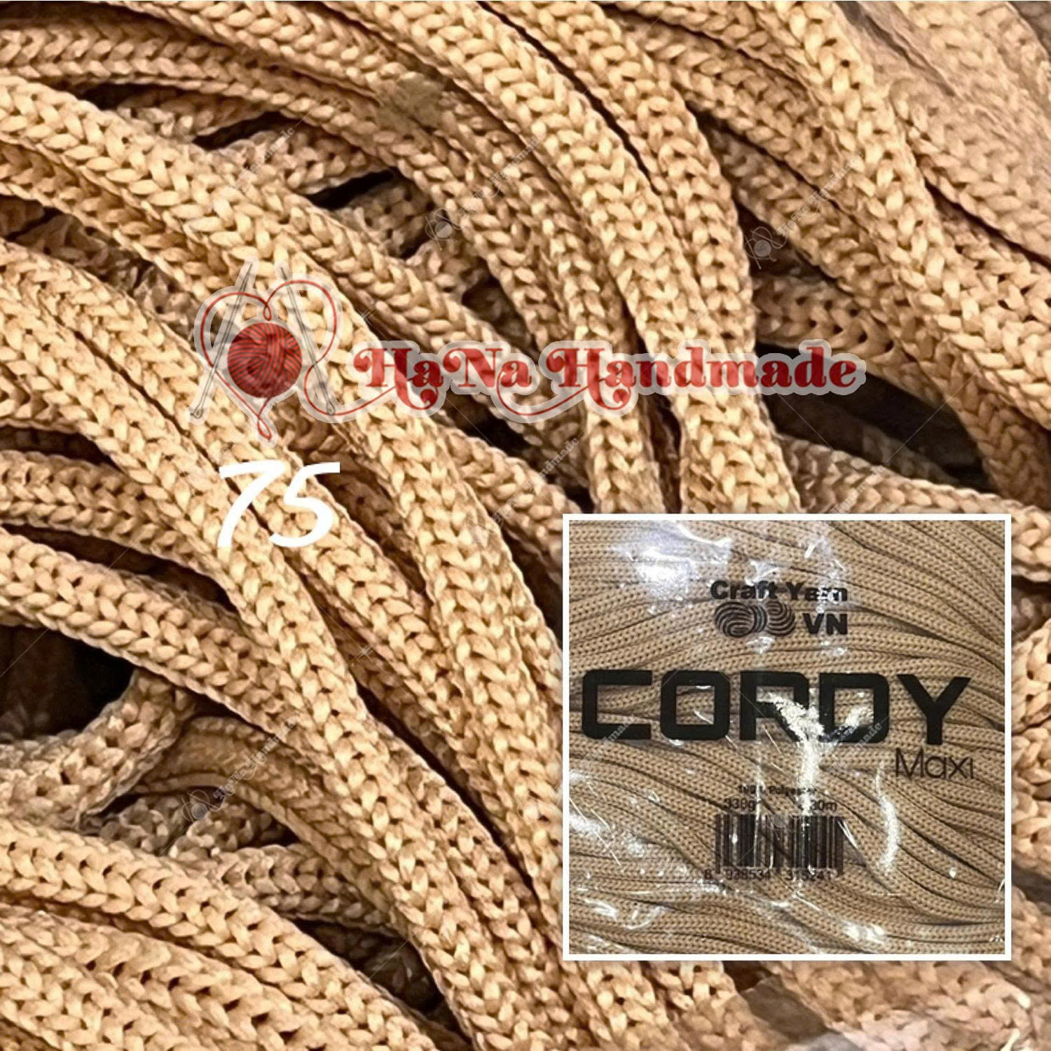 Sợi Cordy Maxi Craft Yarn trơn túi 330g khoảng 130m
