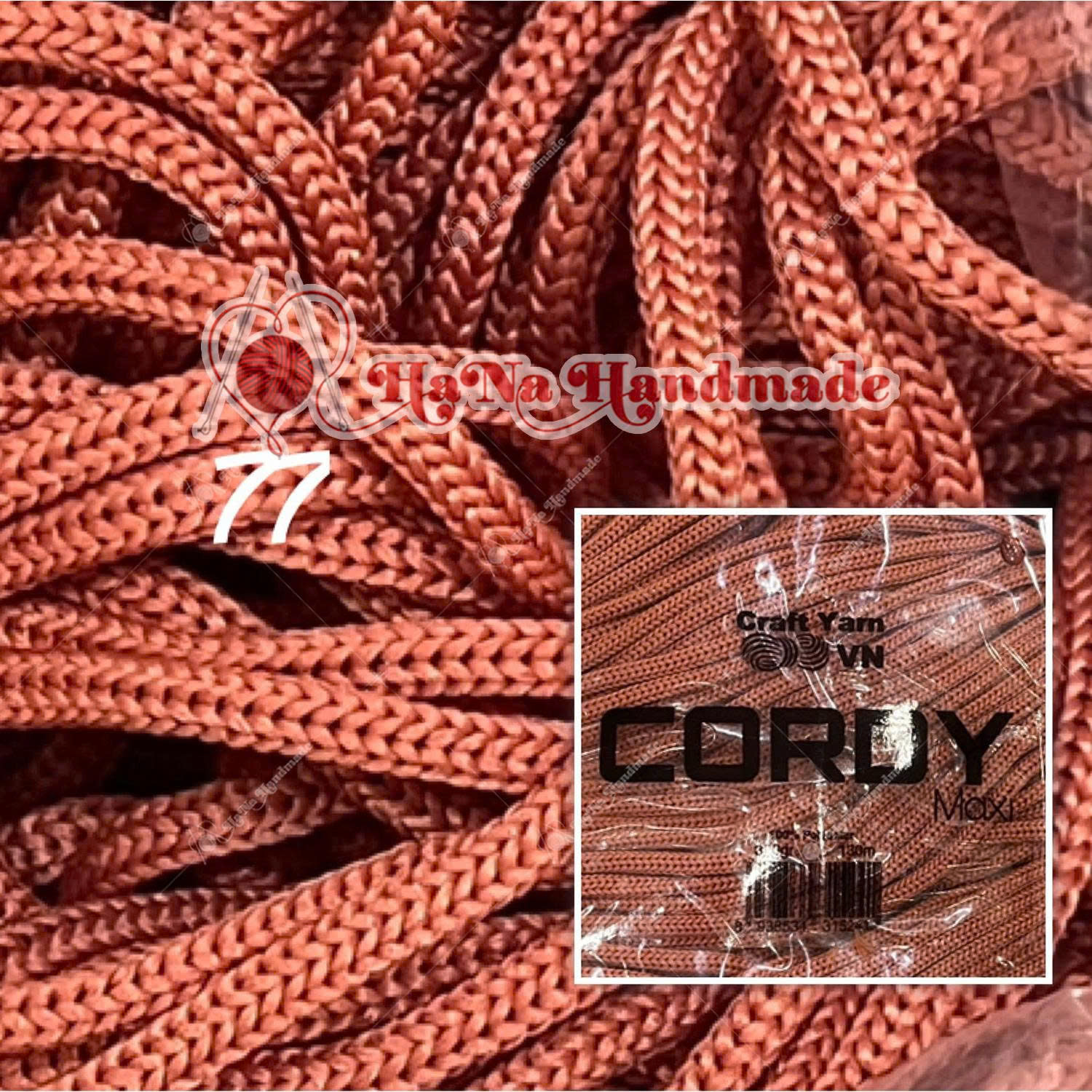 Sợi Cordy Maxi Craft Yarn trơn túi 330g khoảng 130m