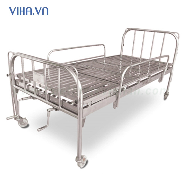 Giường y tế Inox 2 tay quay Việt Hà