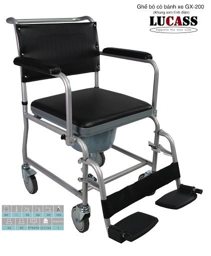 Ghế bộ vệ sinh có bánh xe Lucass GX900