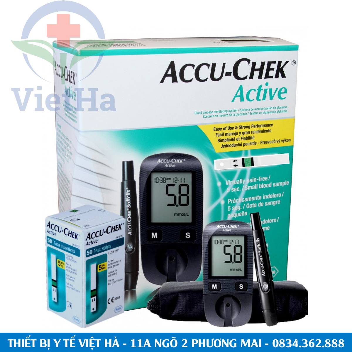 Máy đo đường huyết Accu-Chek Active