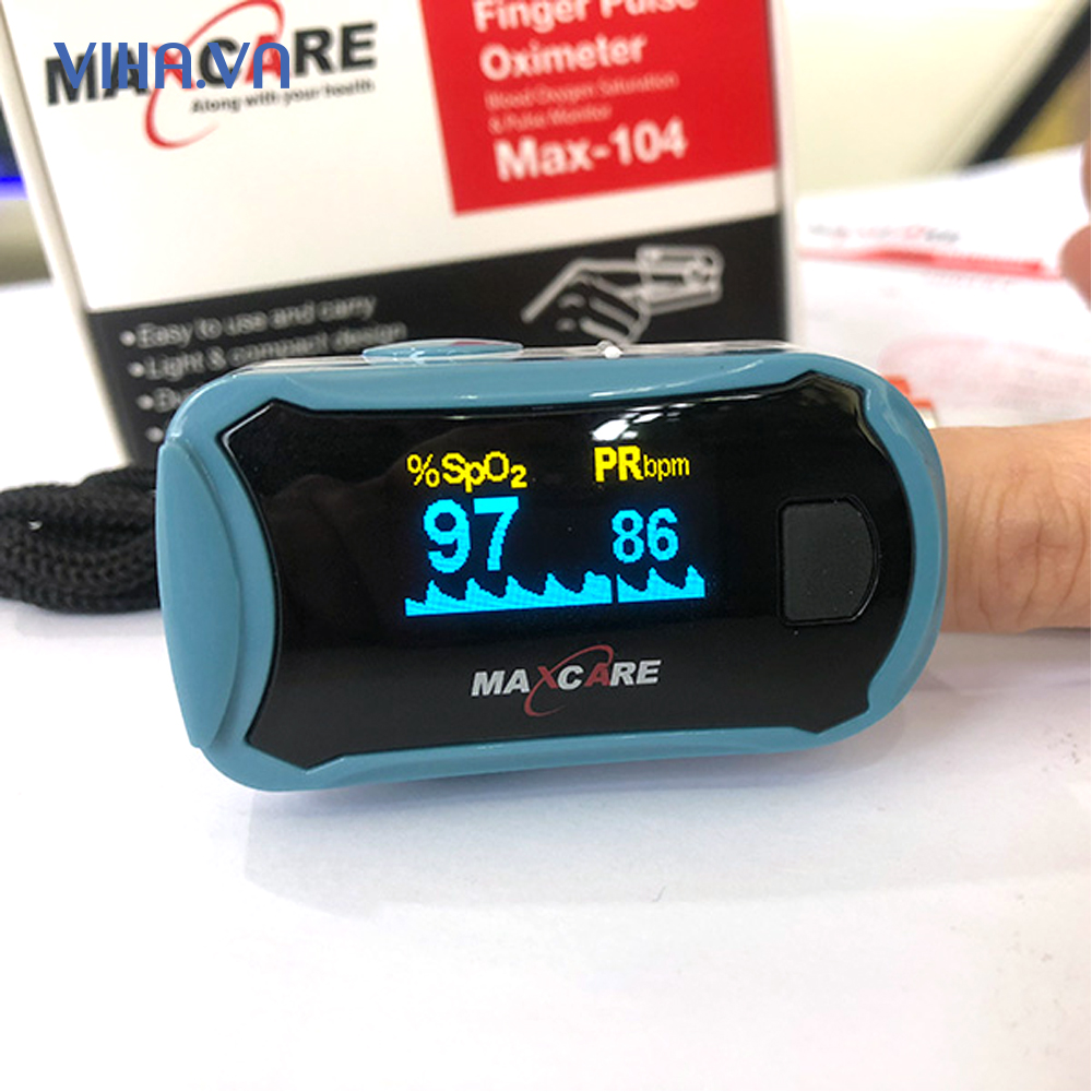 Máy đo nồng độ Oxy Maxcare Max104- Đo oxy và nhịp tim