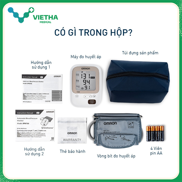 Máy đo huyết áp bắp tay tự động Omron JPN750