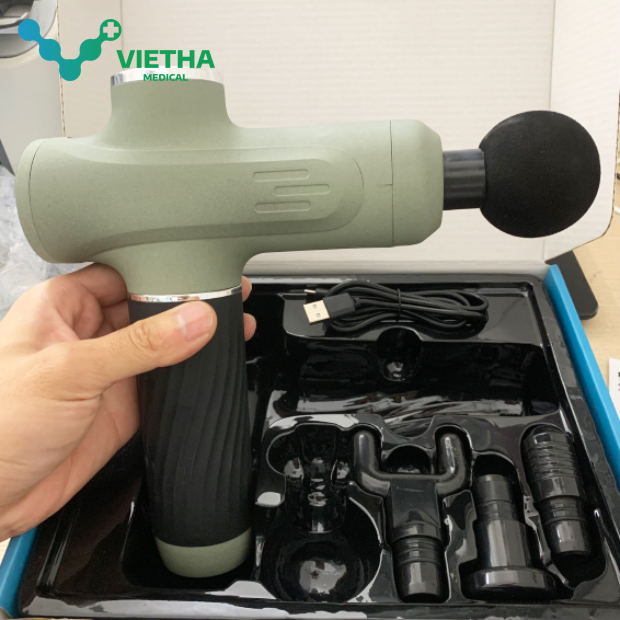 Máy Massage cầm tay Lucass GUN A67 - 4 đầu thay thế, 6 chế độ