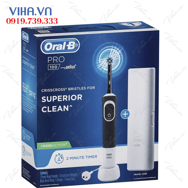 Bàn chải điện cao cấp ORAL-B Pro 100 CRossaction