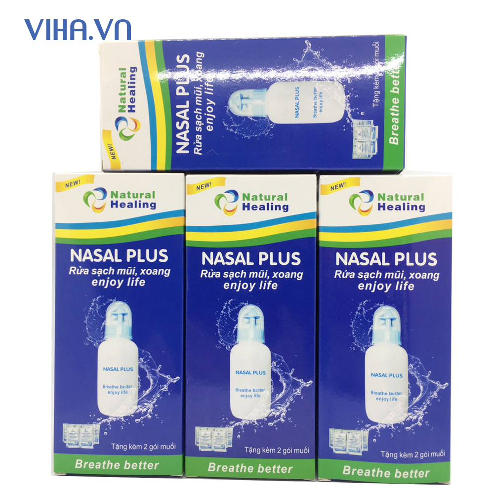 Bình Rửa Mũi Cao Cấp Nasal Plus Tặng Kèm 02 Gói Muối Biển