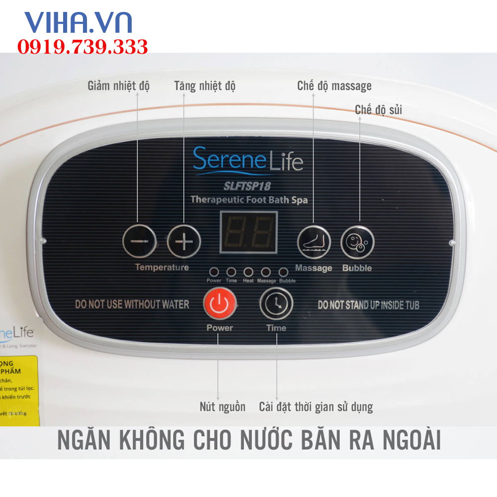 Bồn ngâm chân con lăn kép tự động SereneLife SP18