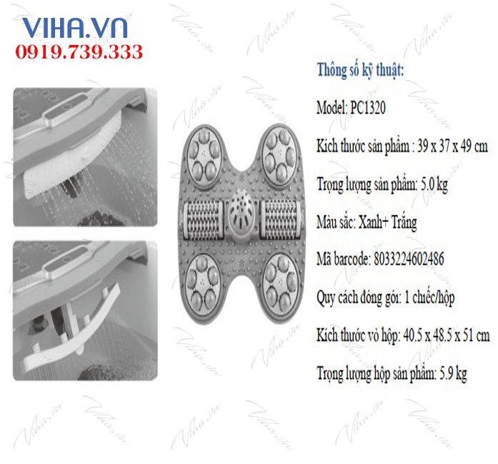 Bồn ngâm chân Laica PC1320 Bồn ngâm chân con lăn tự động