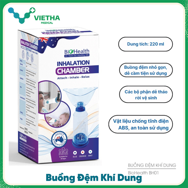 Buồng đệm khí dung BioHealth BH01 – Giải pháp hỗ trợ hít thuốc hiệu quả