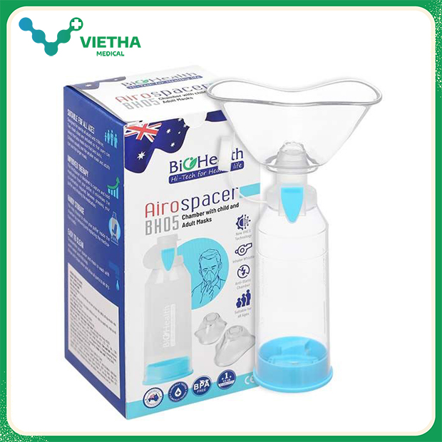 Buồng Đệm Khí Dung BioHealth BH05 – Hỗ Trợ Hít Thuốc Hiệu Quả Cho Người Lớn & Trẻ Em