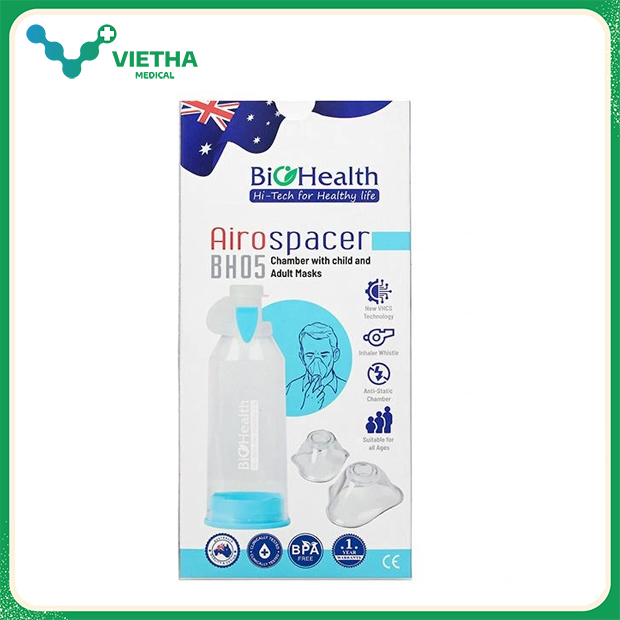 Buồng Đệm Khí Dung BioHealth BH05 – Hỗ Trợ Hít Thuốc Hiệu Quả Cho Người Lớn & Trẻ Em