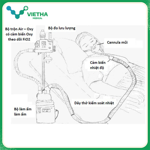 Dây máy thở HFNC Cannula mũi thở oxy lưu lượng cao