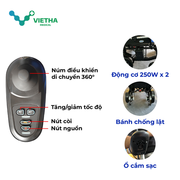 Xe lăn điện OROMI XLD-19S – Gấp gọn, nhẹ, tiện lợi cho người già & người khuyết tật