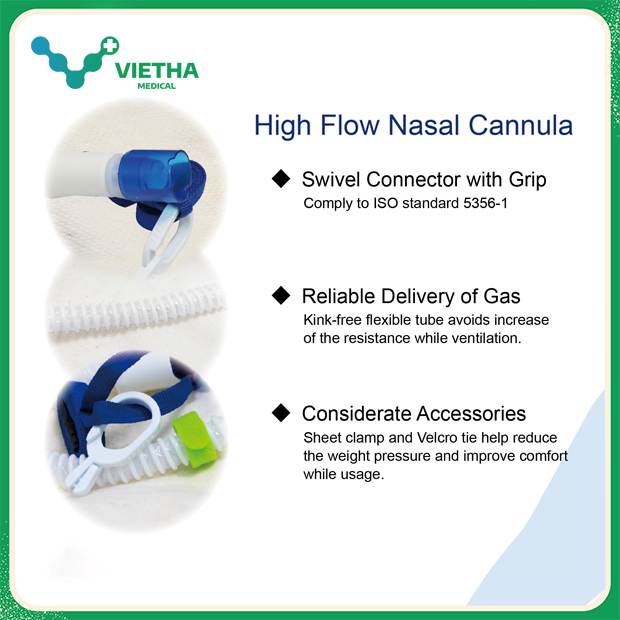 Dây máy thở HFNC Cannula mũi thở oxy lưu lượng cao