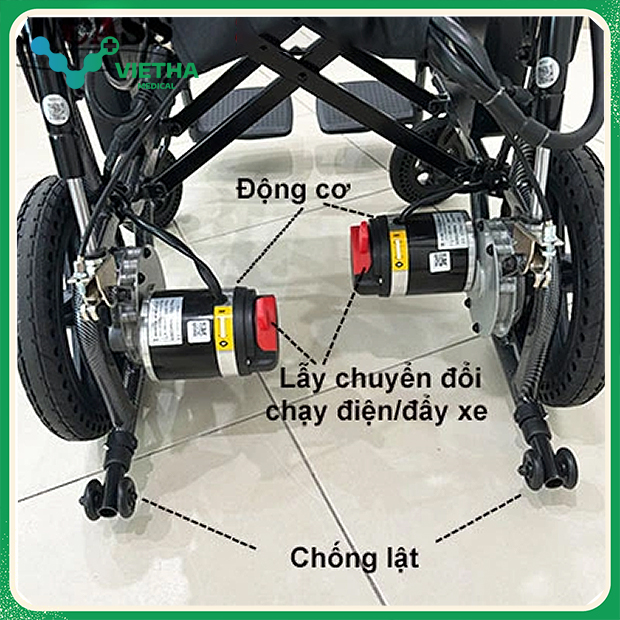 Xe lăn điện ngả lưng Lucass S-500 (pin lithium, phanh tự động)