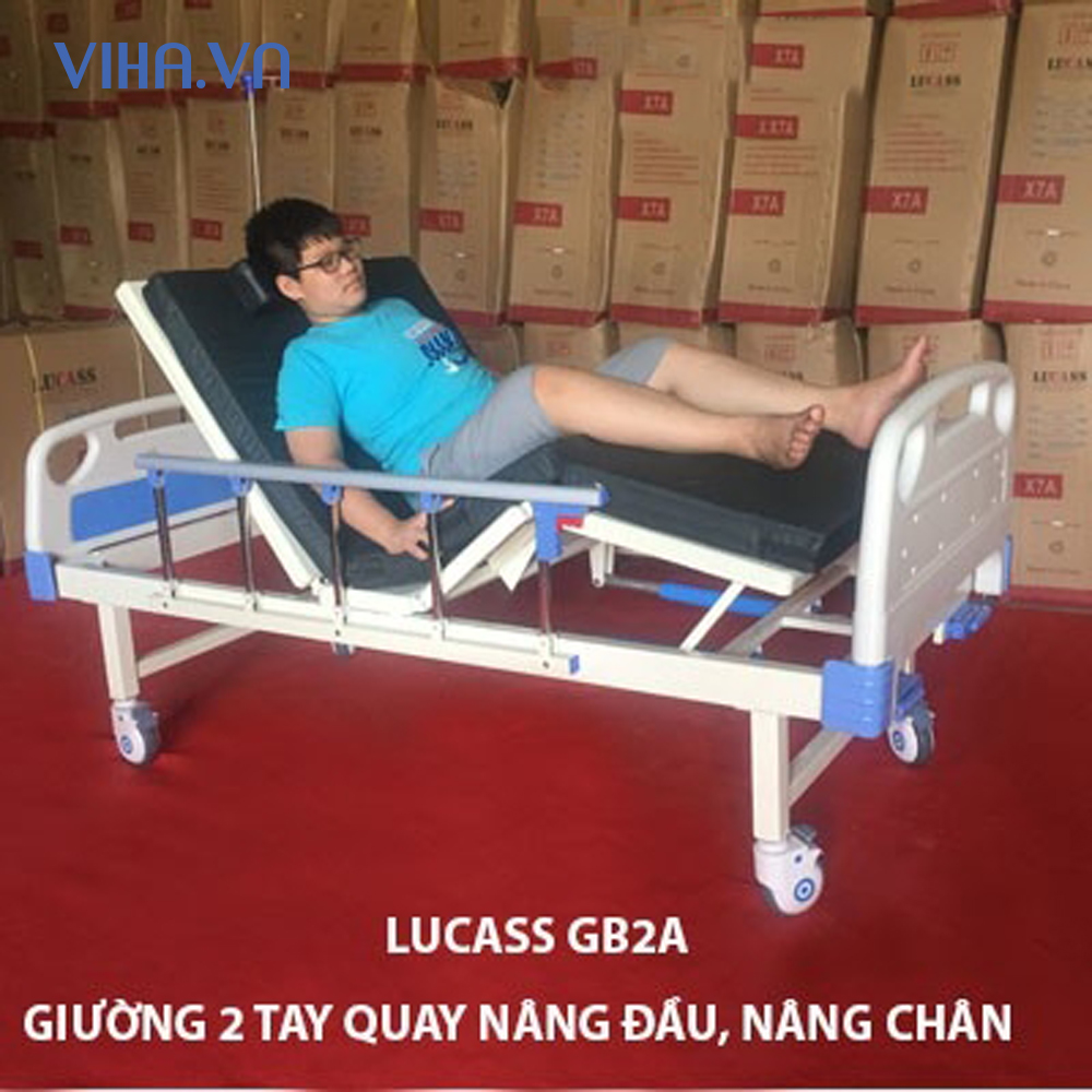Giường y tế 2 tay quay Lucass GB 2A- giường y tế đa năng