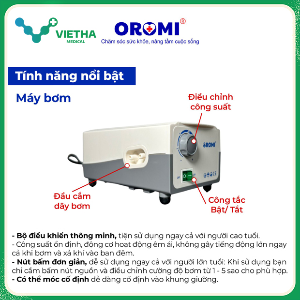 Đệm Hơi Chống Loét OROMI HF6002 Có Lỗ Đi Vệ Sinh