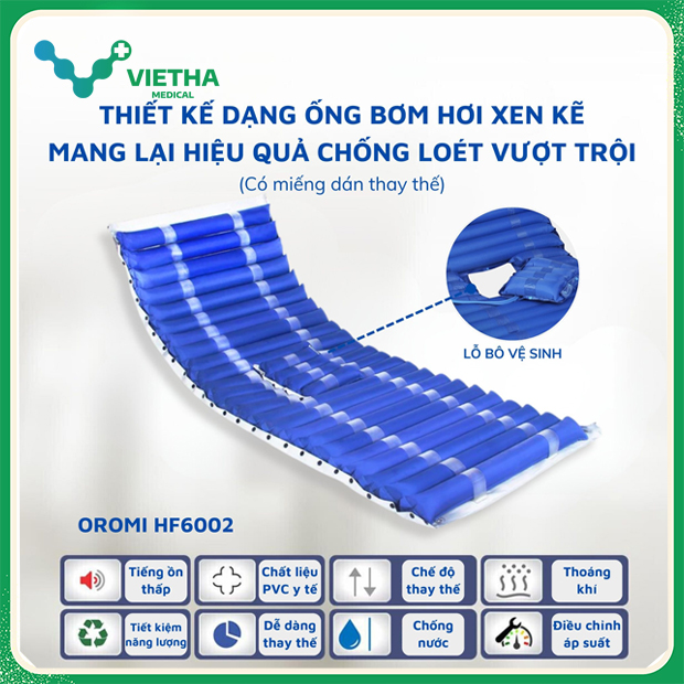 Đệm Hơi Chống Loét OROMI HF6002 Có Lỗ Đi Vệ Sinh