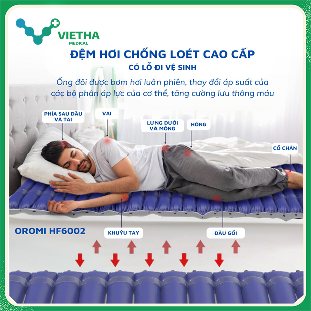 Đệm Hơi Chống Loét OROMI HF6002 Có Lỗ Đi Vệ Sinh