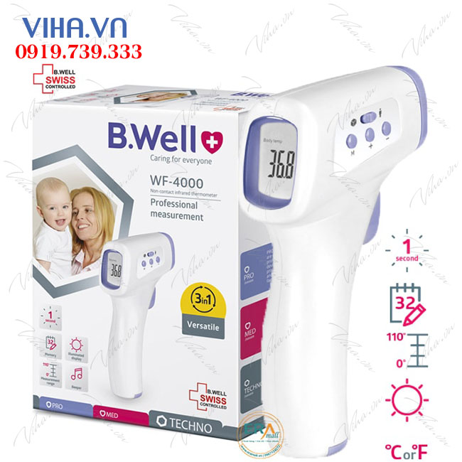 Nhiệt kế đo trán hồng ngoại B.Well WF-4000