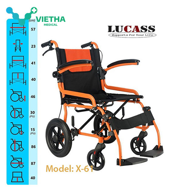 Xe Lăn Lucass X61 Bánh Nhỏ