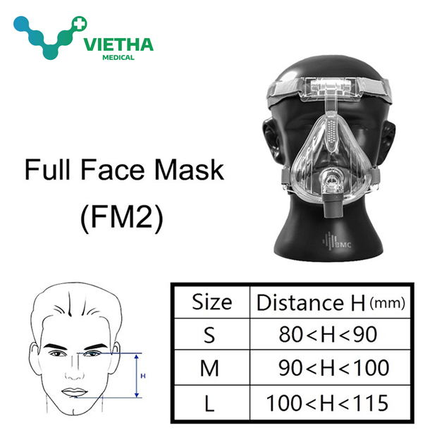 Mặt nạ máy thở BMC FM2 Mặt nạ mũi miệng