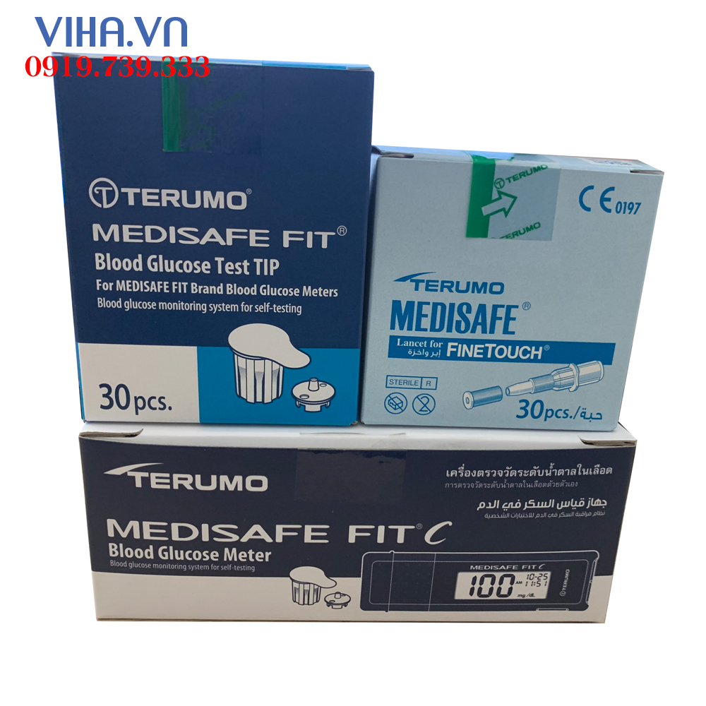Máy đo đường huyết TERUMO MEDISAFE FIT C  Nhật Bản (35 que +35 kim)