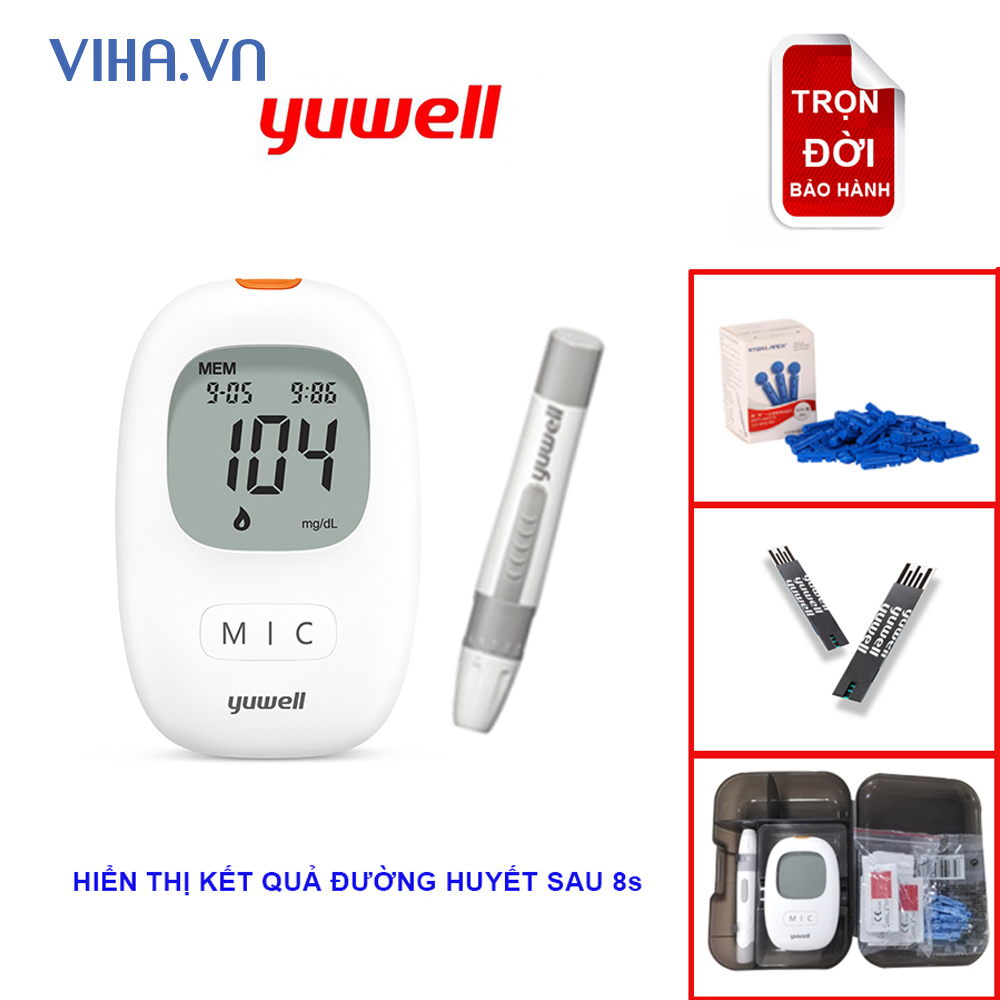 Máy đo đường huyết Yuwell Accusure 710 Tặng 50 Que và 50 kim
