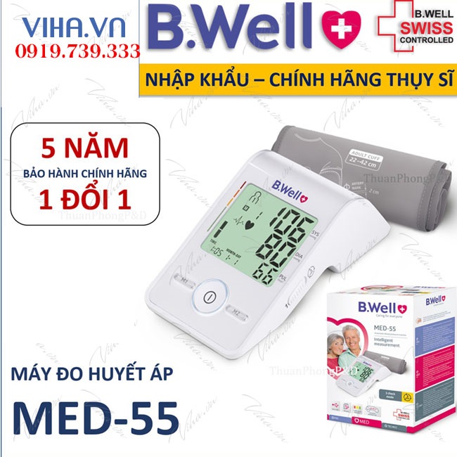 Máy Đo Huyết Áp BWell Swiss MED-55 Nhập Khẩu Thụy Sỹ