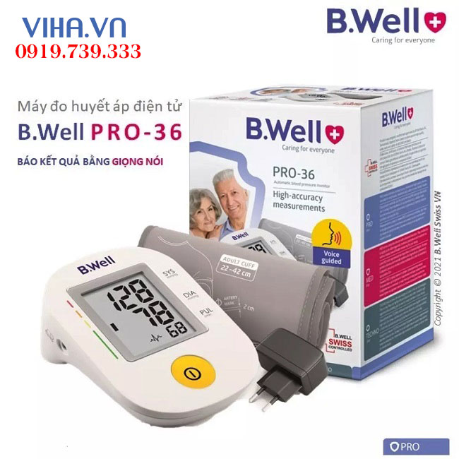 Máy đo huyết áp bắp tay BWell Swiss PRO-36 Có Giọng Nói Tiếng Việt