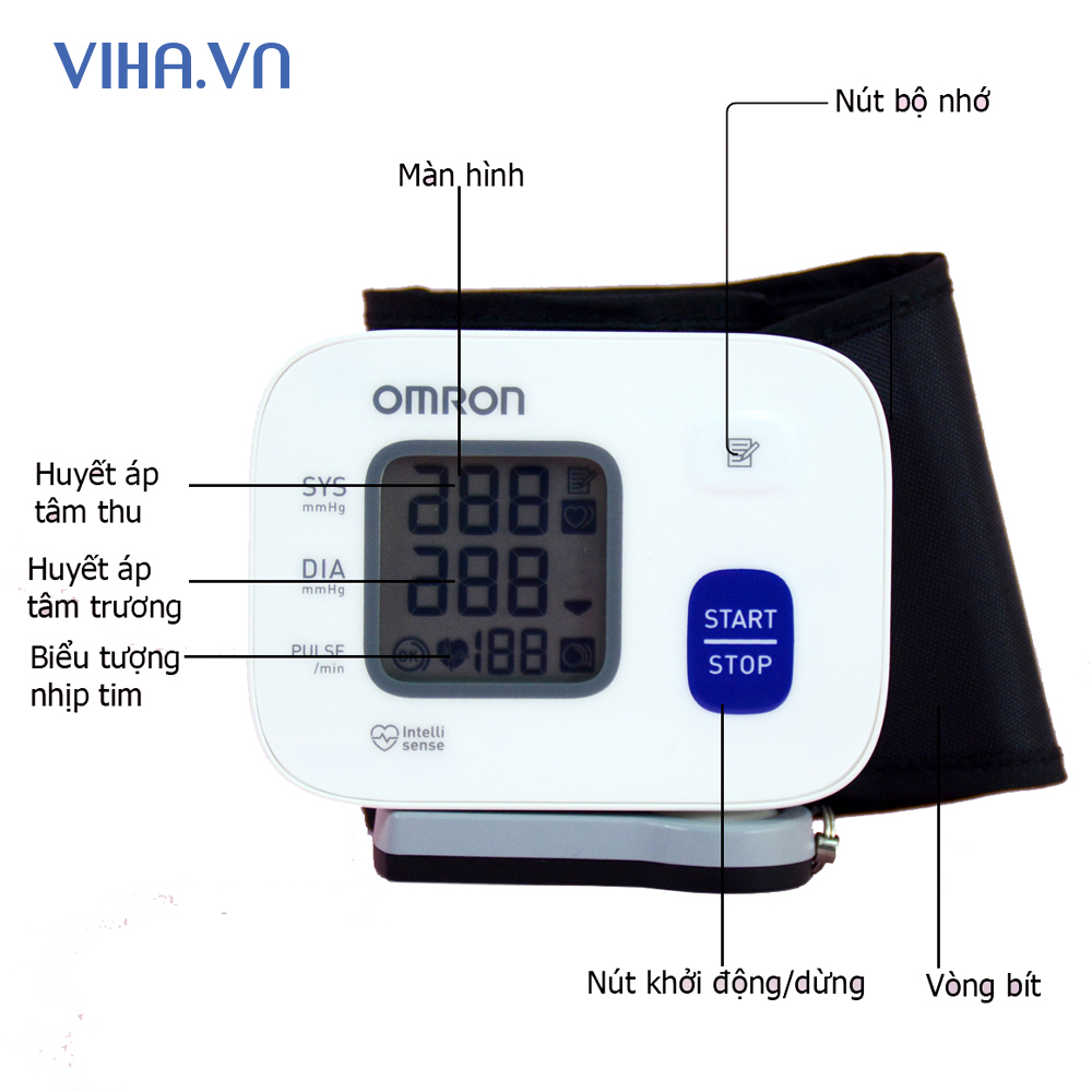 Máy Đo Huyết Áp Cổ Tay Omron HEM-6161