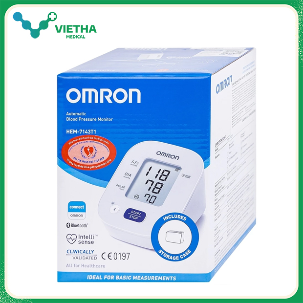 Máy Đo Huyết Áp Omron HEM-7143T1 – Chính Xác, Dễ Dùng, Kết Nối Bluetooth
