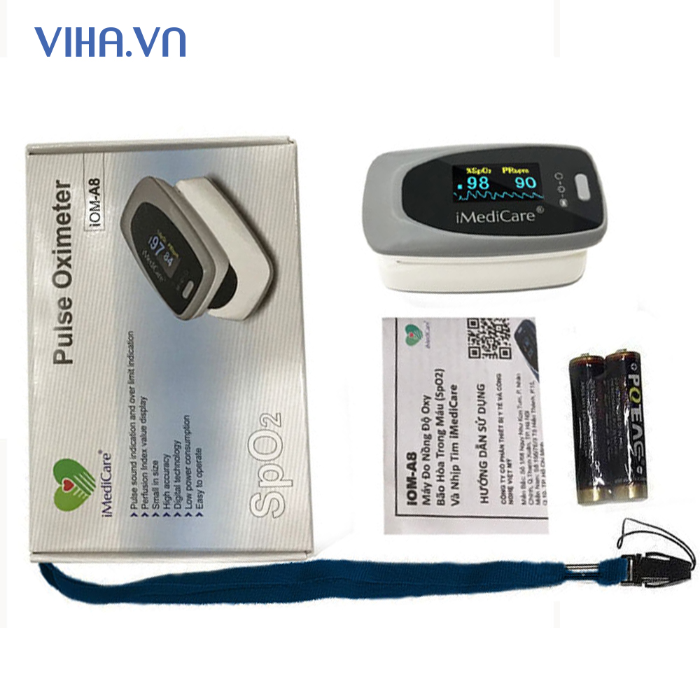Máy đo nồng độ Oxy iOM-A8-Đo nồng độ oxy và nhịp tim