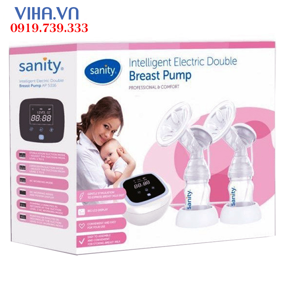 Máy hút sữa điện đôi 2 bình SANITY AP-5316