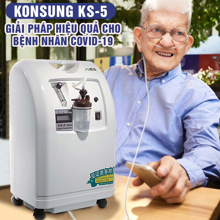 Máy tạo oxy 5 lít / phút Konsung KSW-5 bền bỉ, êm ái
